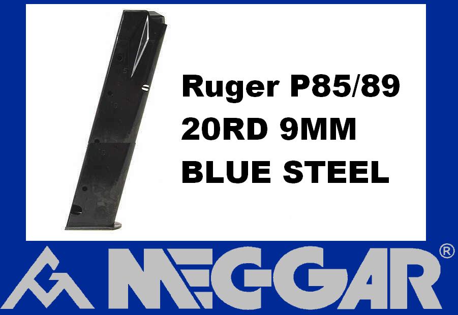 Mec-Gar Ruger P85/89/95 9mm. 20rnd Blue Steel